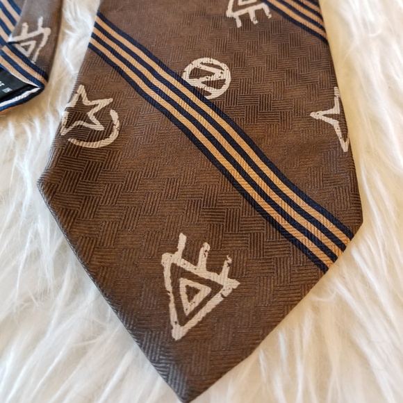 Roper Men's Tie 100% Silk Black Bronze - Picture 2 of 6